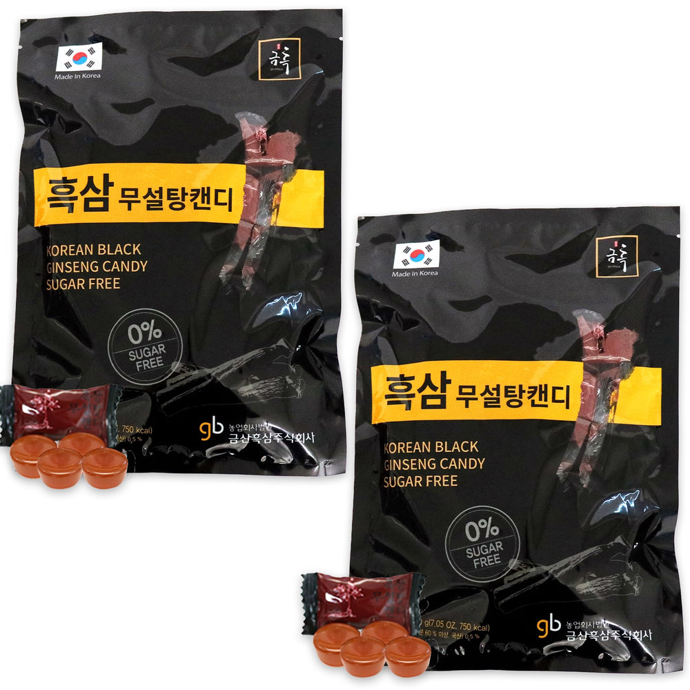Front packaging view of GeumHeuk Korean Black Ginseng Candy