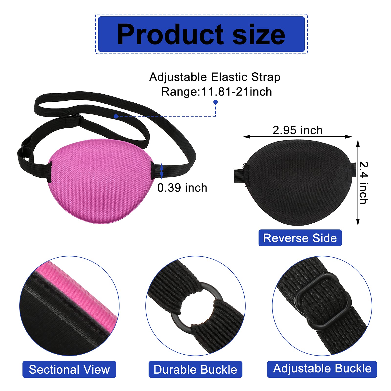 Elastic silk eye patches with adjustable strap