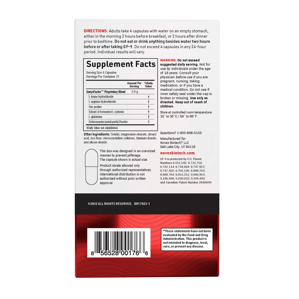 Exclusive patented GF-9 amino acid complex