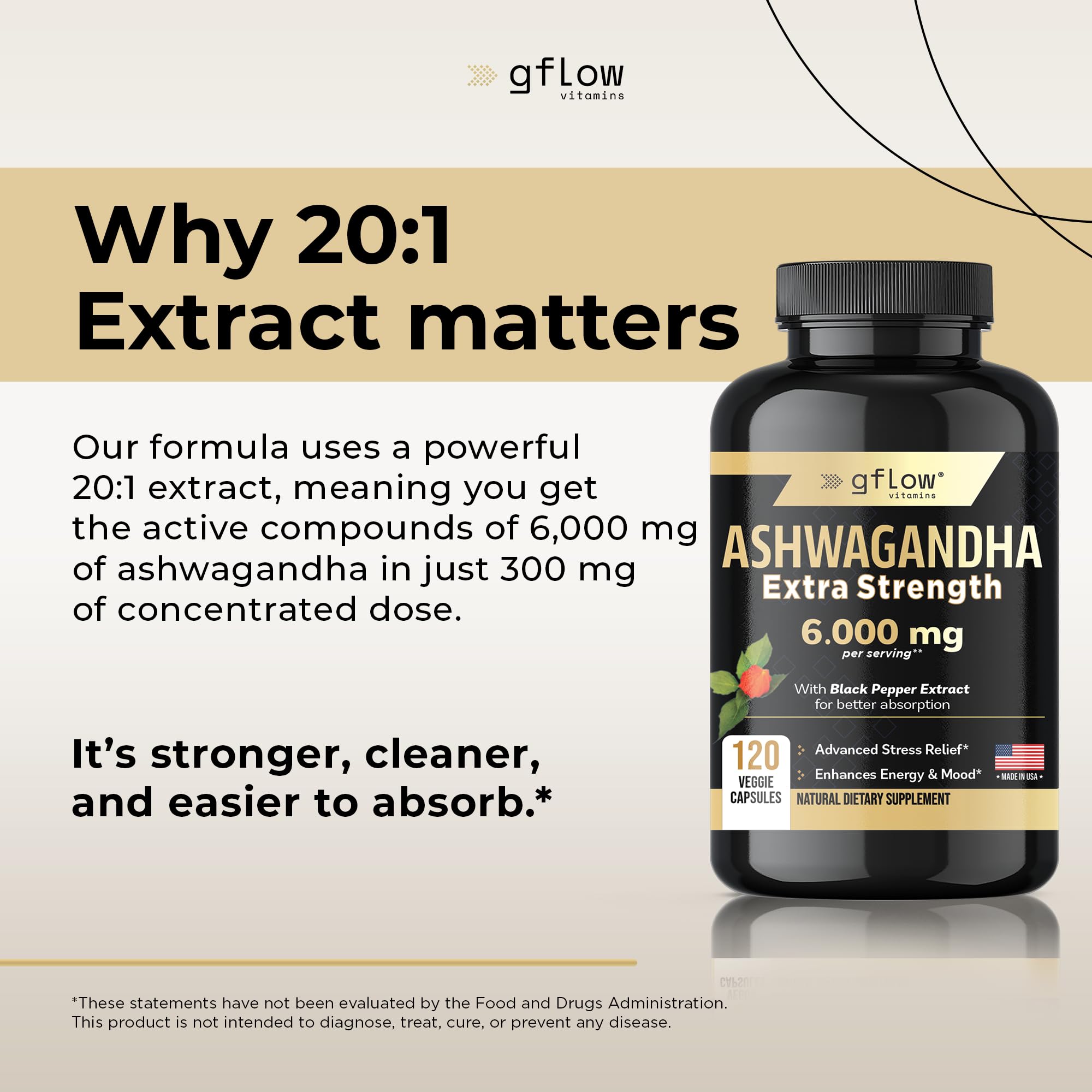 Ashwagandha with black pepper extract for enhanced absorption