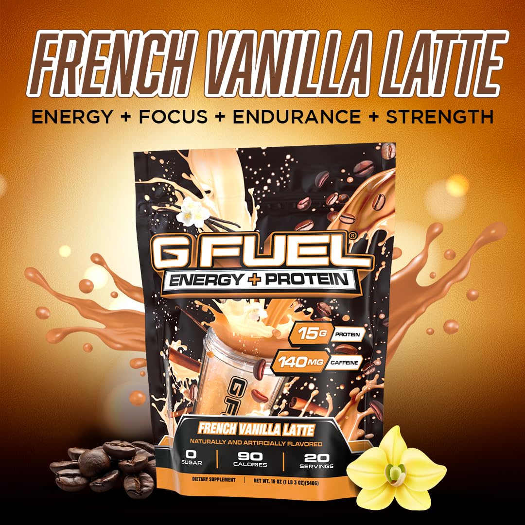 Front view of the 19oz tub for G Fuel protein energy powder