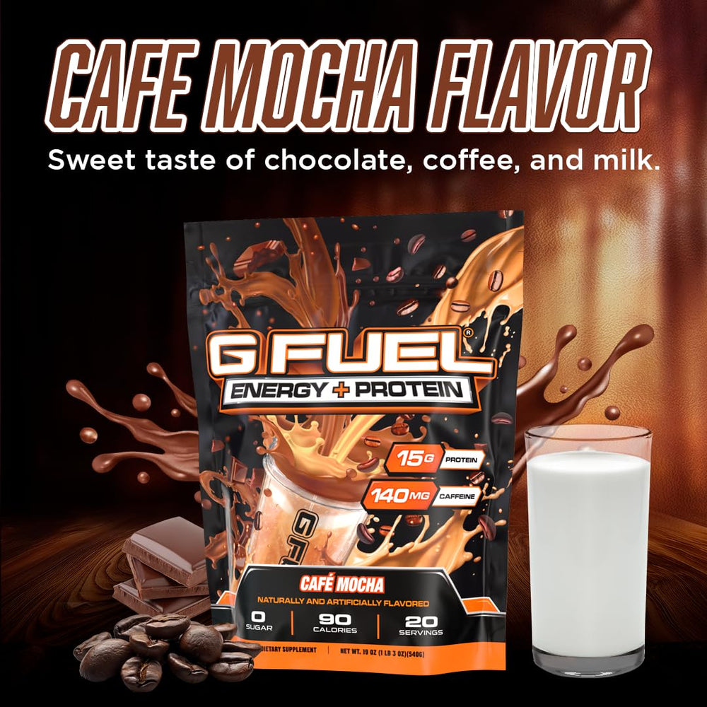 Scoop of G Fuel Cafe Mocha powder