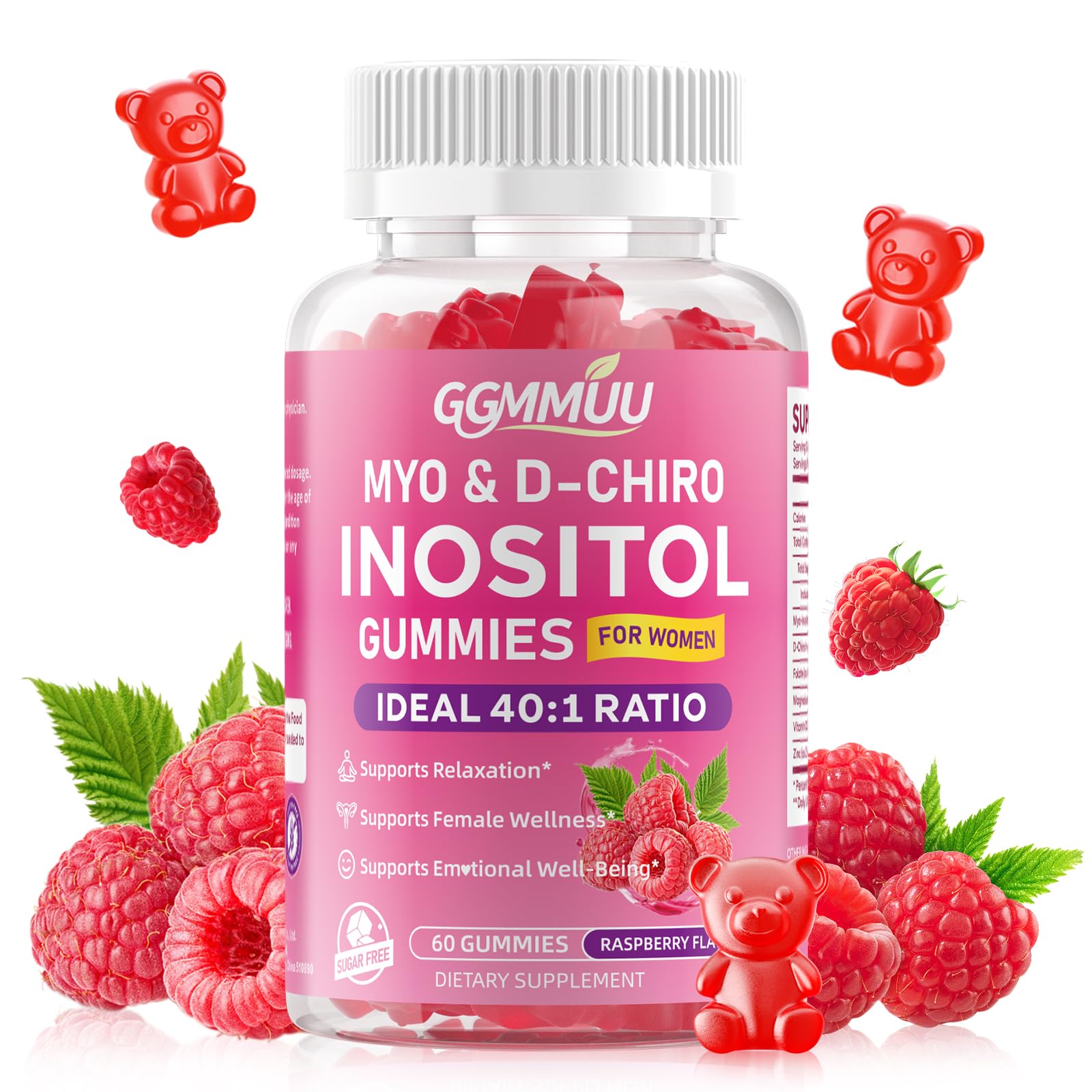 GGMMUU front packaging showing bottle and raspberry flavor benefit