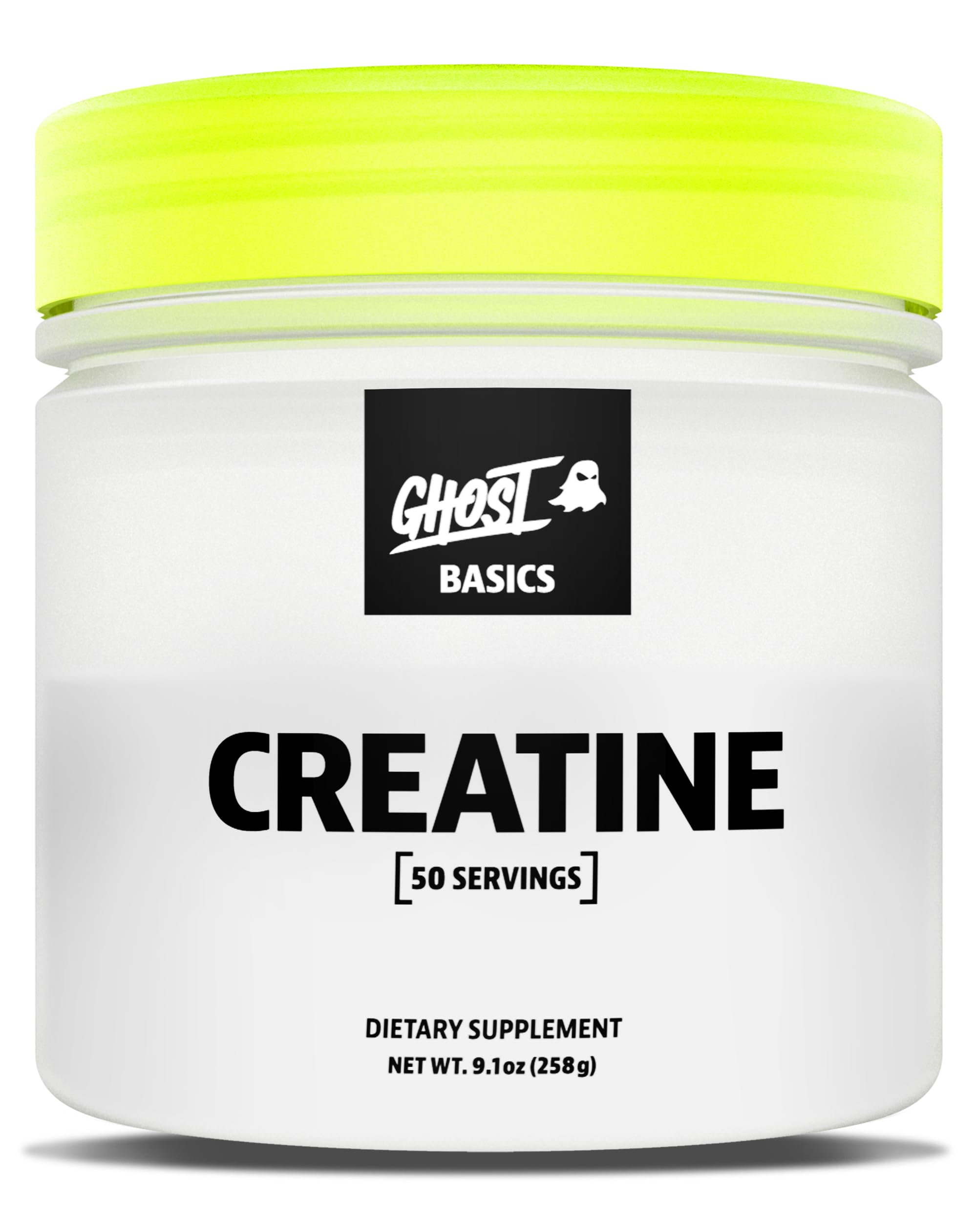 GHOST Basics Creatine Monohydrate bottle – front view