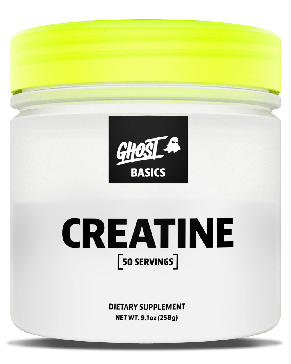 GHOST Basics Creatine Monohydrate bottle – front view