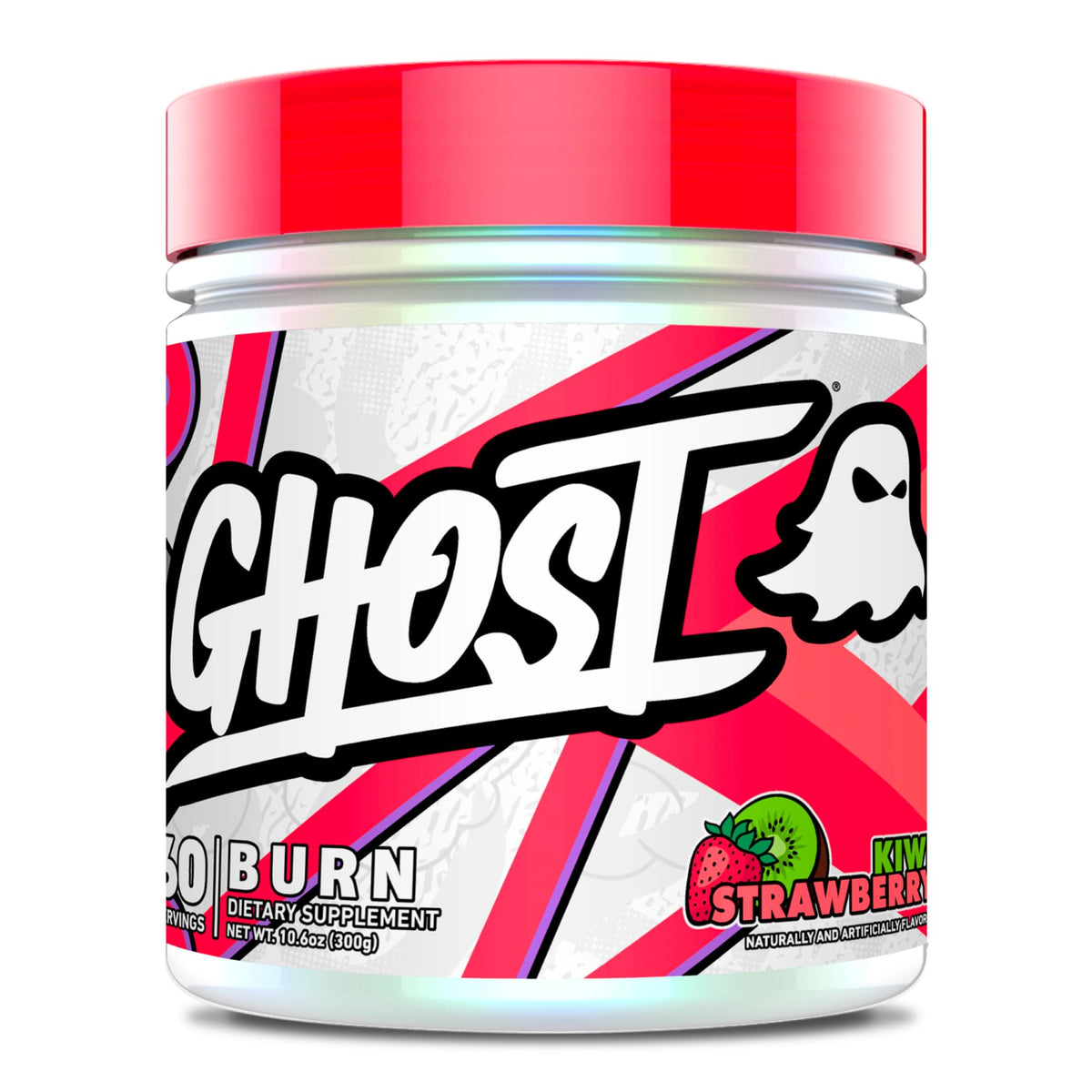 GHOST Burn Kiwi Strawberry label with 60 servings