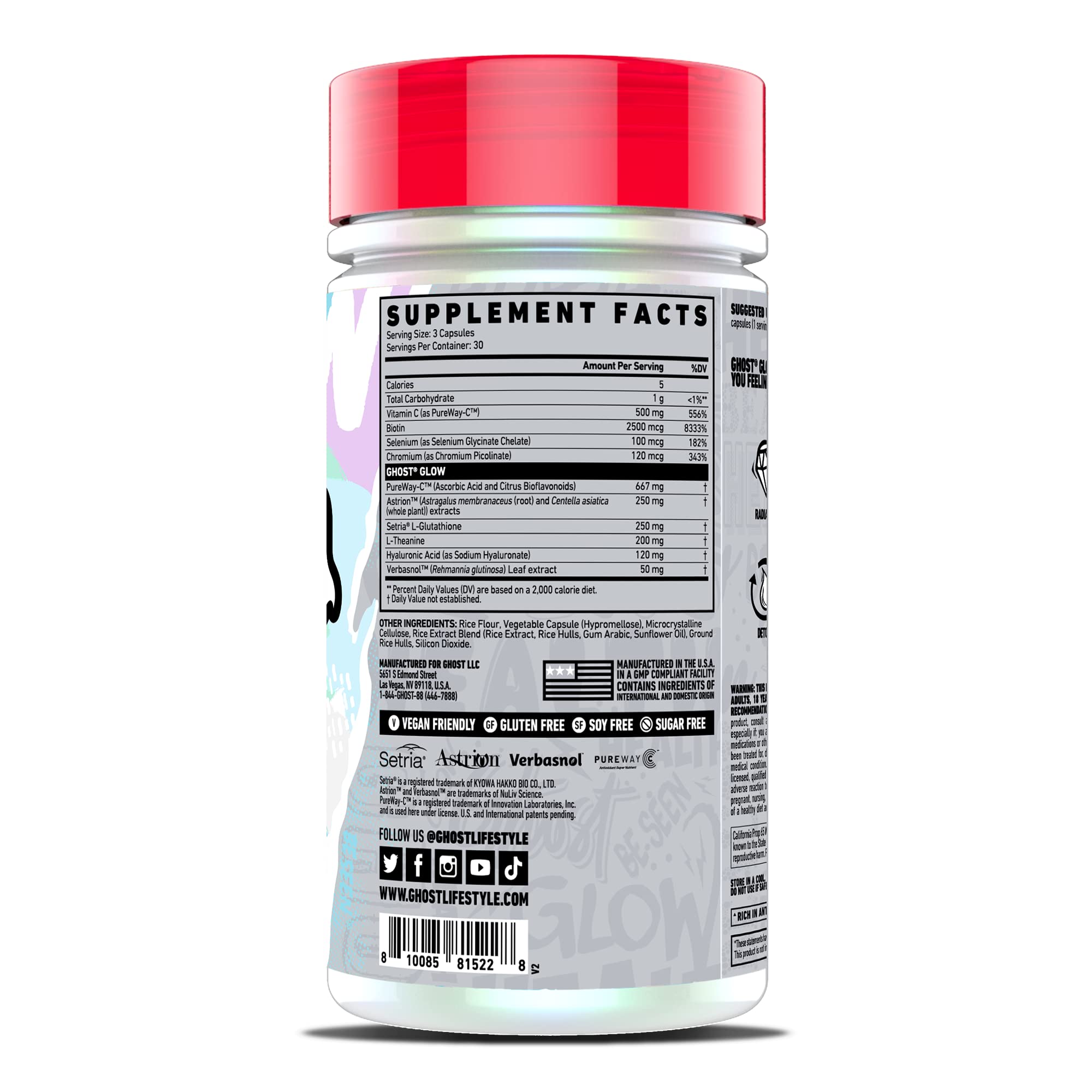 GHOST Glow benefits: skin hydration and antioxidant support