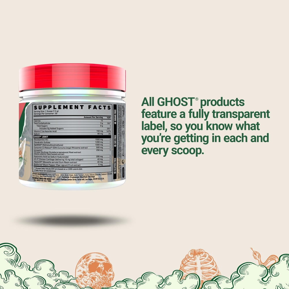GHOST Joint bottle front view highlights premium allergen-friendly formulation.