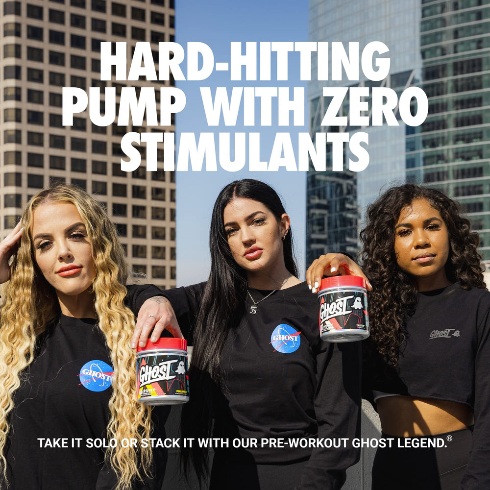 GHOST Pump product label highlighting ingredients and transparency