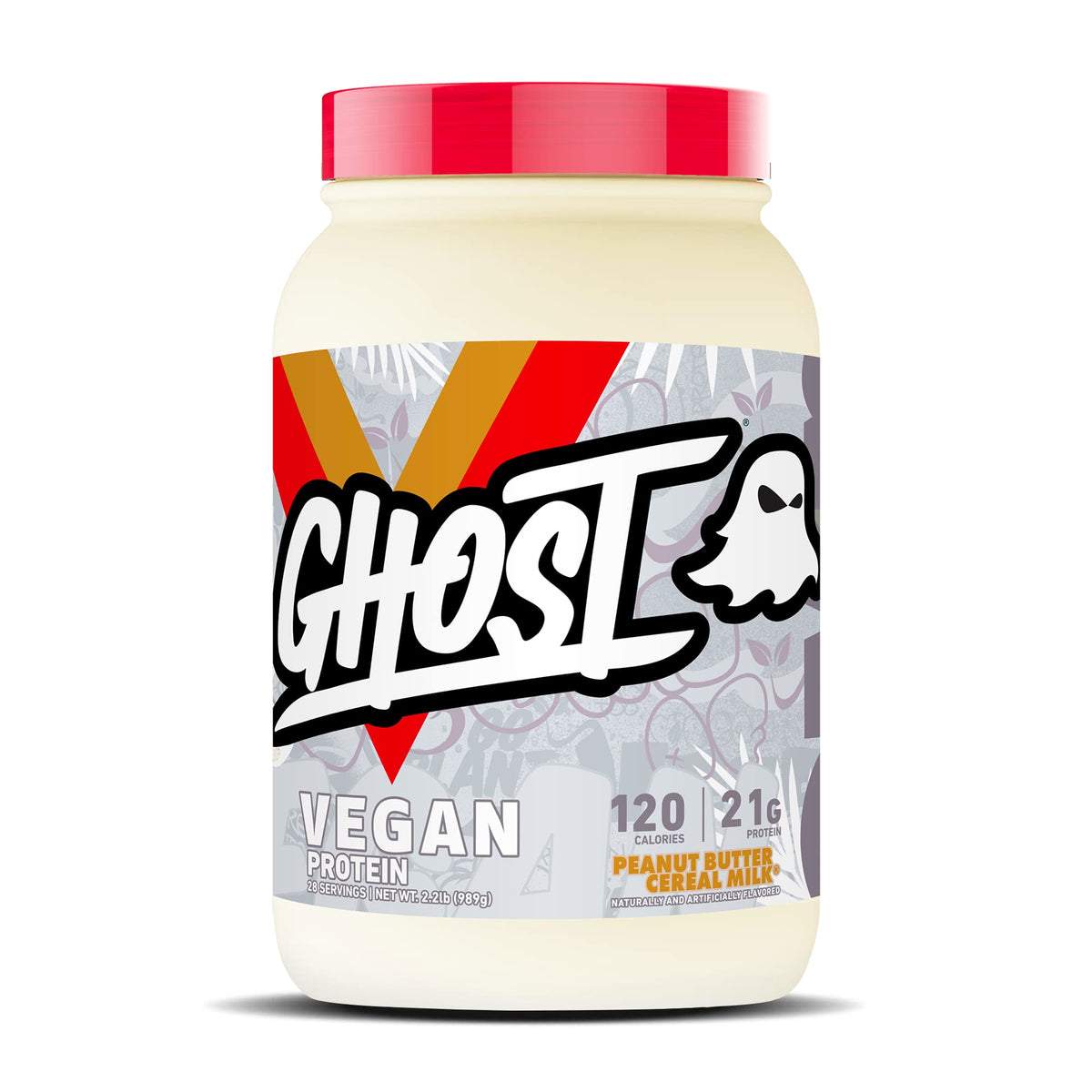 Ghost Vegan Protein Powder 2lb tub – Peanut Butter Cereal Milk, front view
