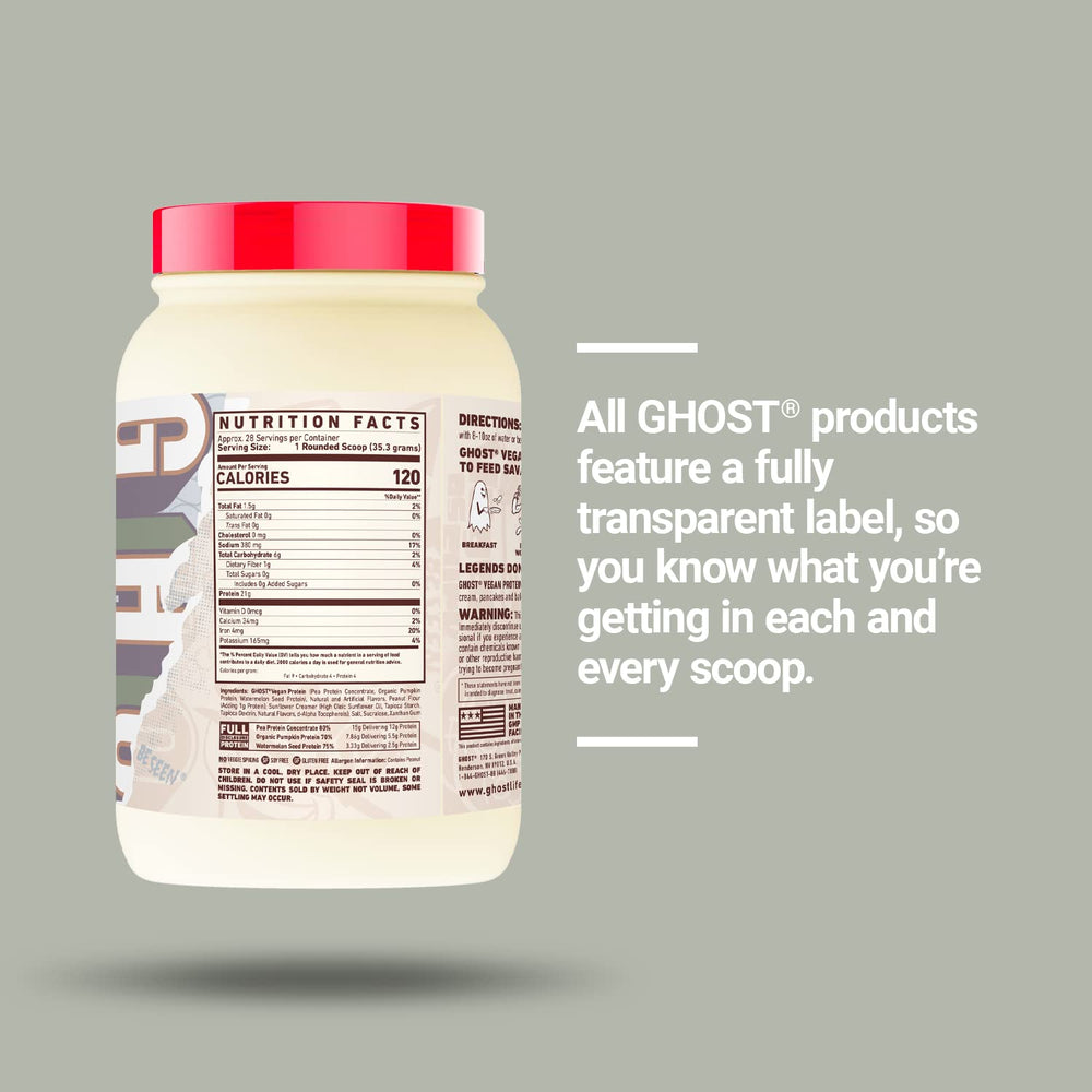 Pouring Ghost Vegan Protein Powder into a shaker for post-workout shake