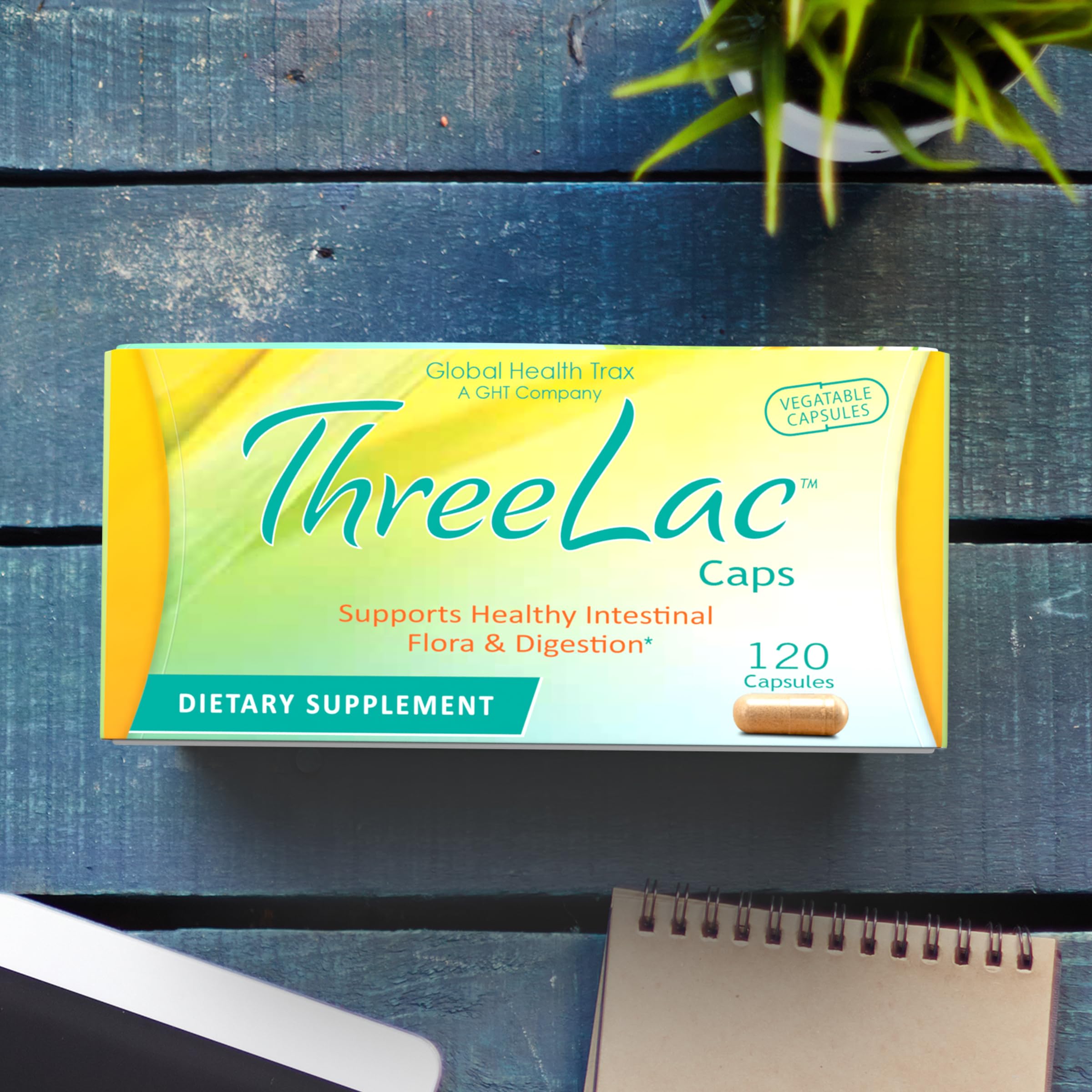 Nutrition facts panel of ThreeLac Probiotic Capsules