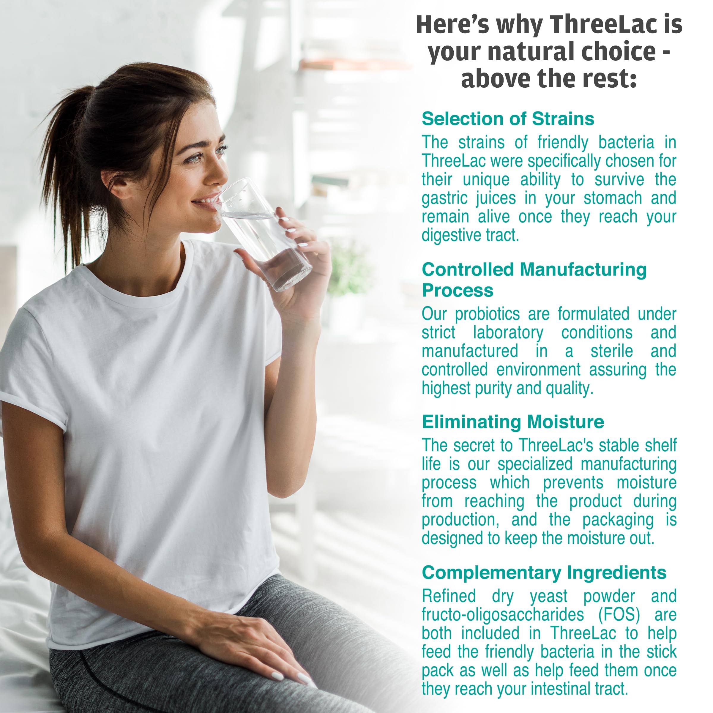 Serving size of ThreeLac Probiotic Capsules showing capsules