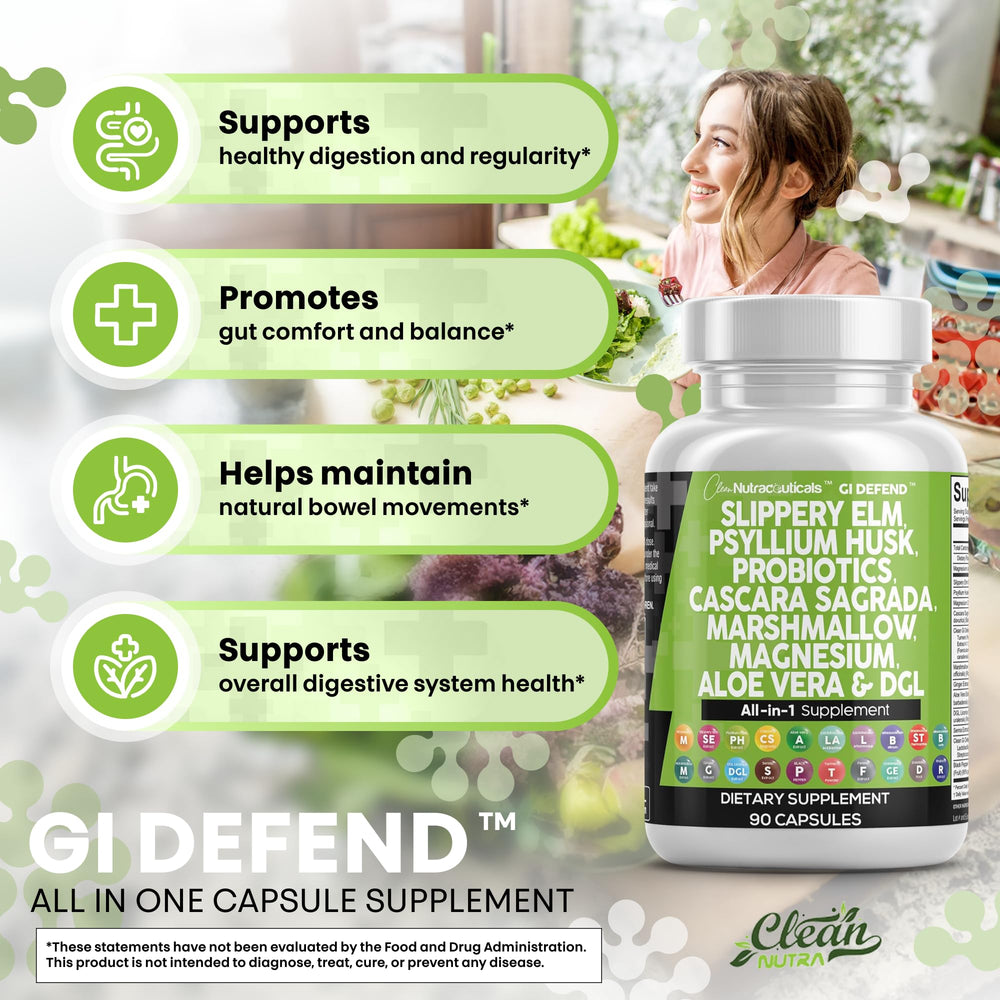 Cascara Sagrada and herbal blend in GI Defend