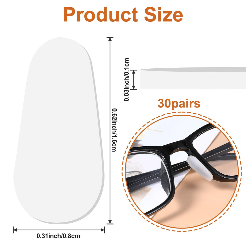 Soft silicone eyeglass nose pads close up showing texture