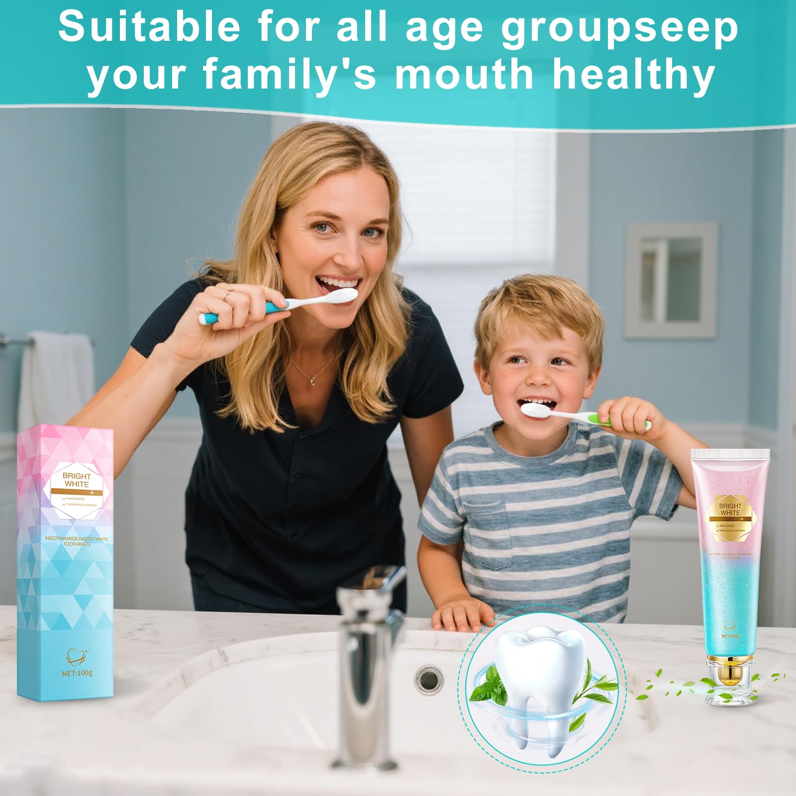 Gift-ready Niacinamide toothpaste packaging
