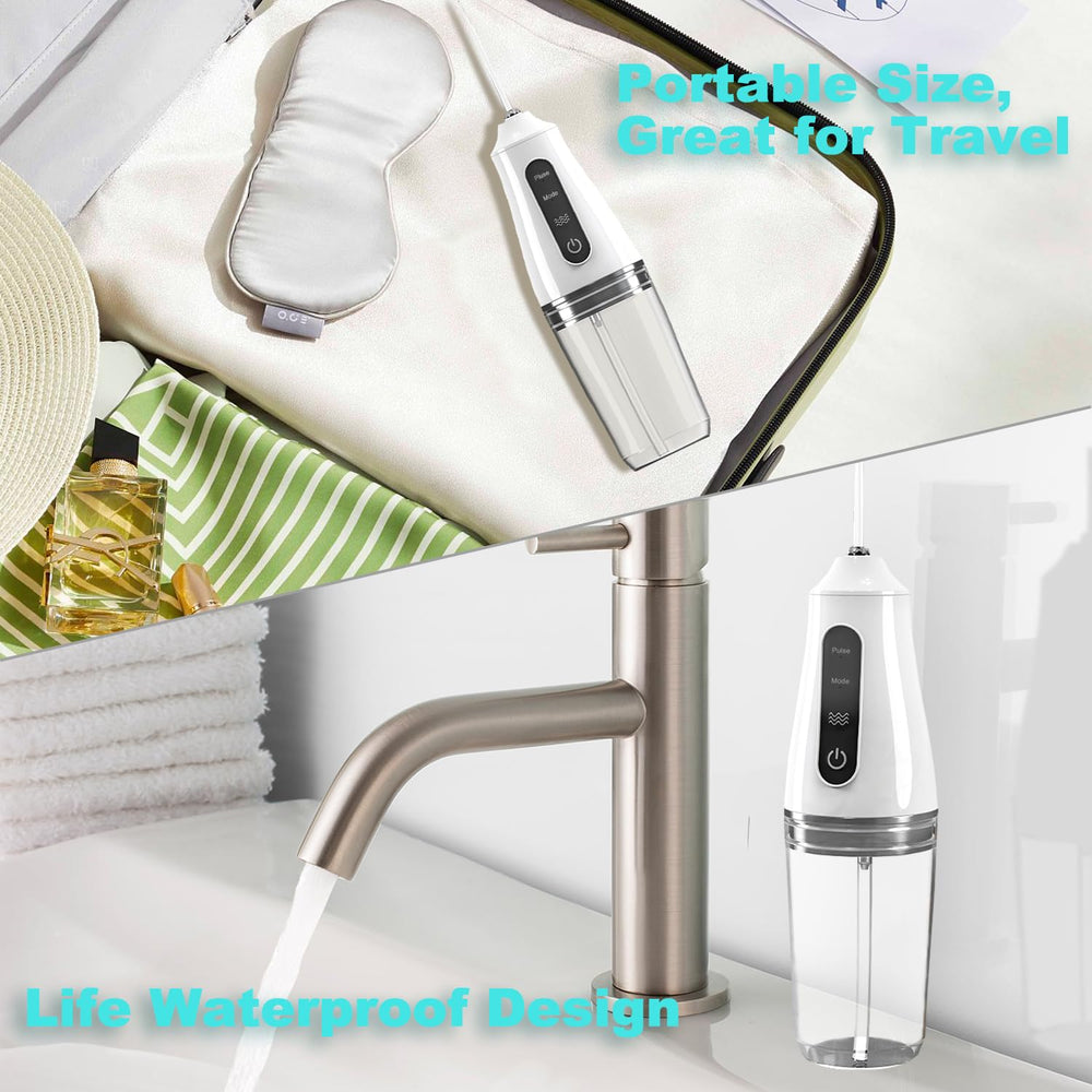 Gift-ready cordless water flosser for home or travel