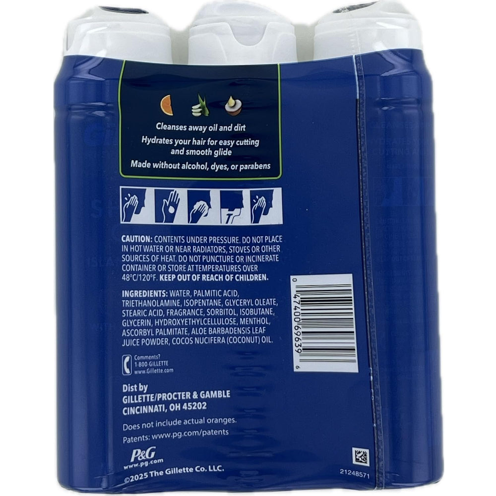 Gillette Sensitive Plus Island Breeze 3 Pack – side packaging