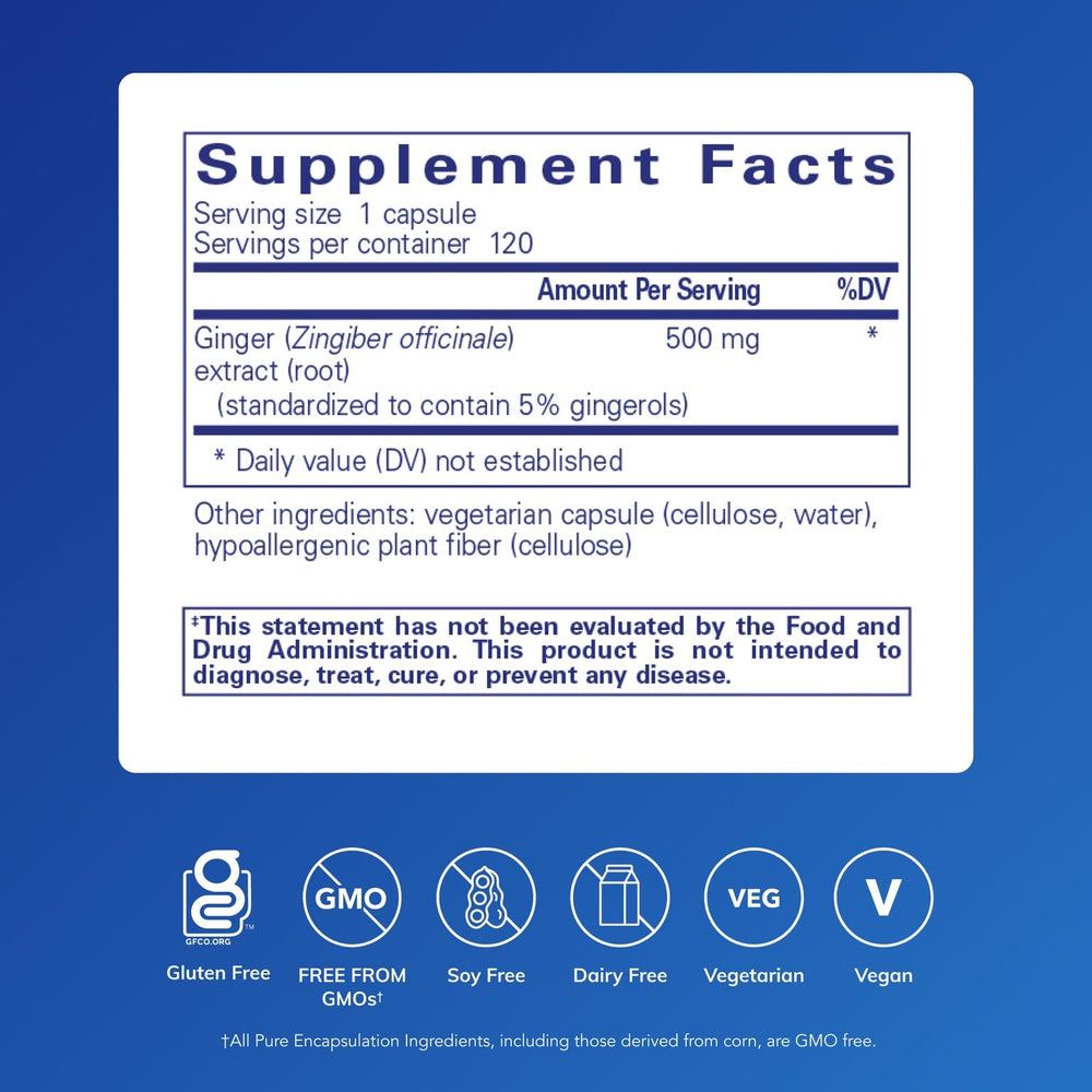 Ginger extract illustrating digestive support