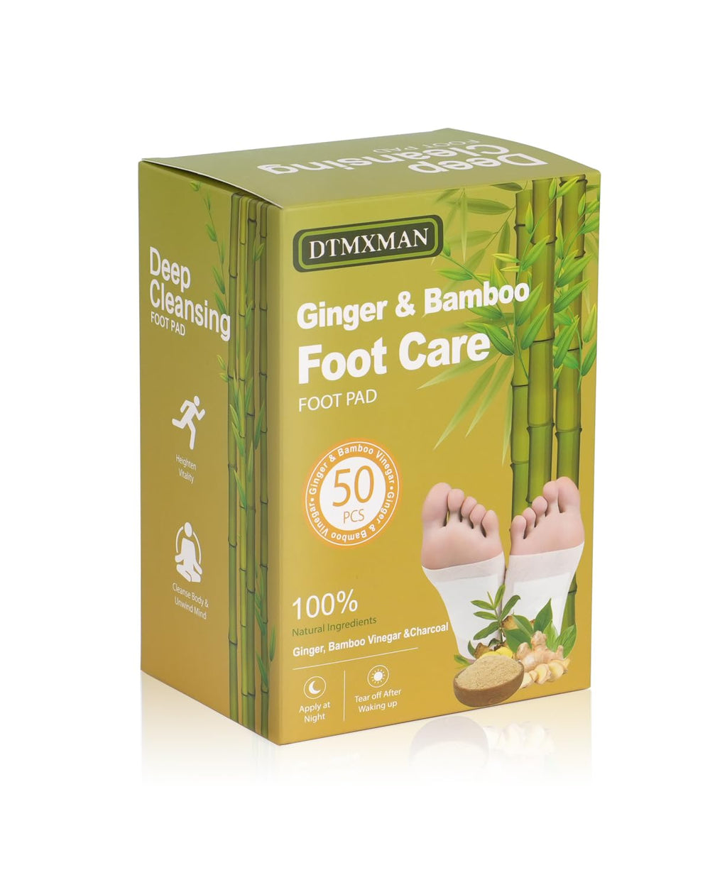 Person applying ginger foot pads before bed