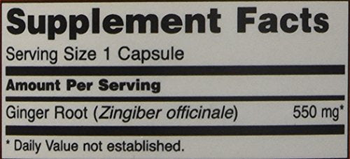 Ginger Root 550mg serving size 2 capsules