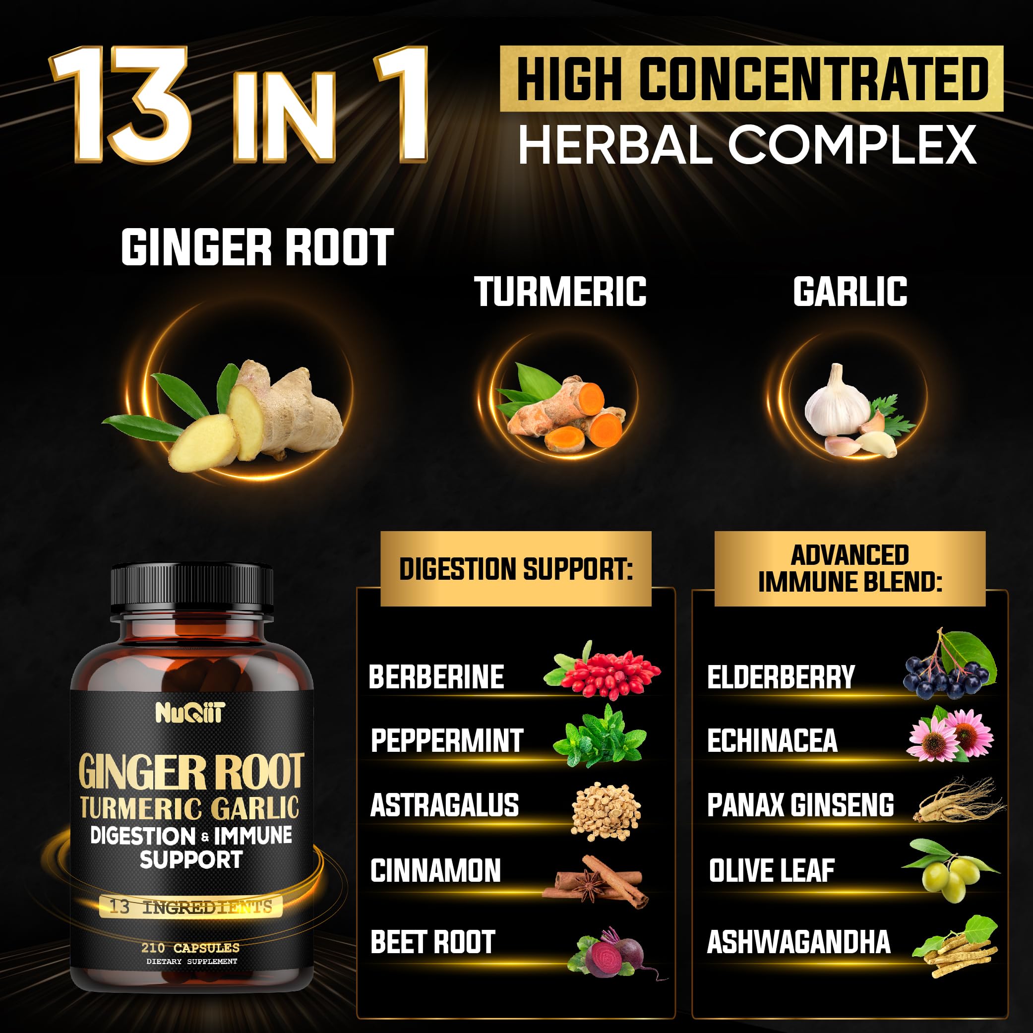 Close-up of capsules from the 210-cap bottle