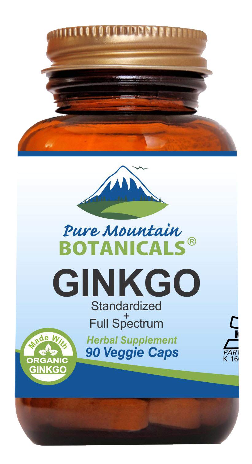Amber bottle of Ginkgo Biloba 400mg capsules
