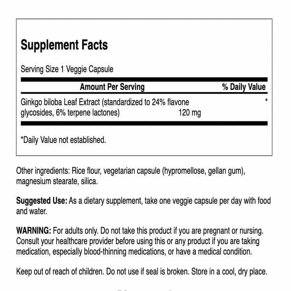 Ginkgo biloba capsules Swanson Ultra