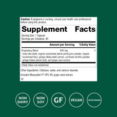 Ginkgo biloba and grape seed extracts for brain support