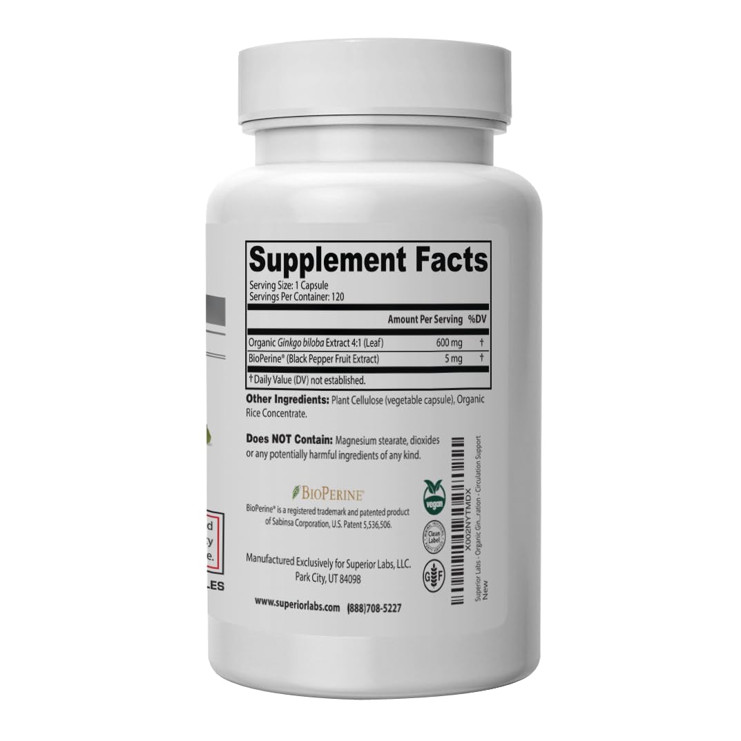 Ginkgo Biloba ingredients and purity information