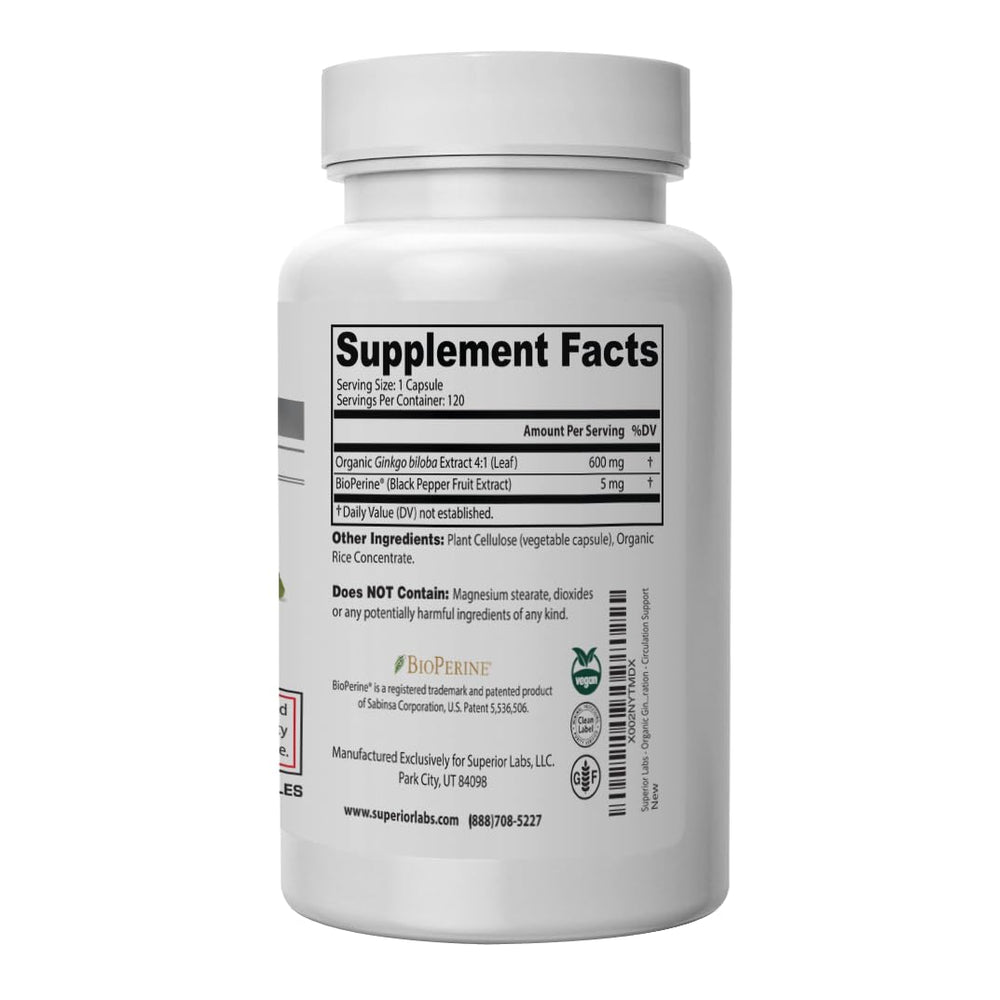 Ginkgo Biloba ingredients and purity information