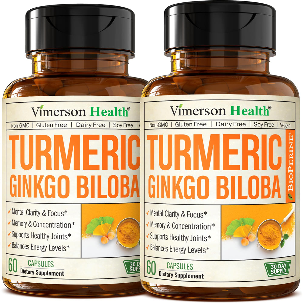 Ginkgo Biloba Turmeric Curcumin 2-pack bottle front