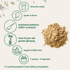 Ginseng powder label highlighting active ginsenosides