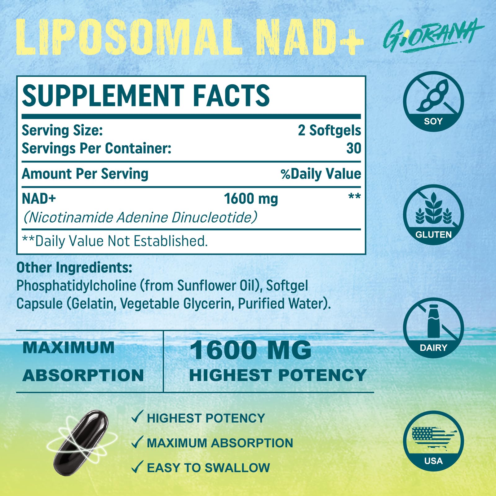 Close-up illustrating liposomal NAD+ absorption technology