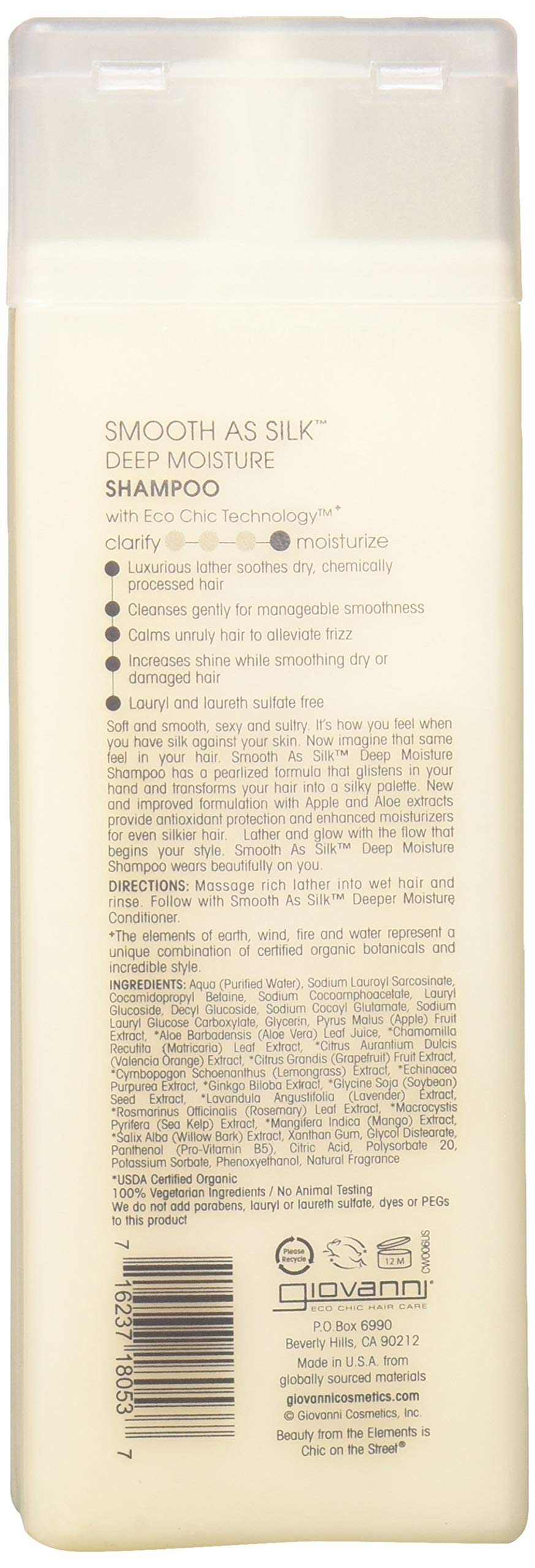 Giovanni Smooth As Silk Shampoo lush lather reveals color-safe nourishment