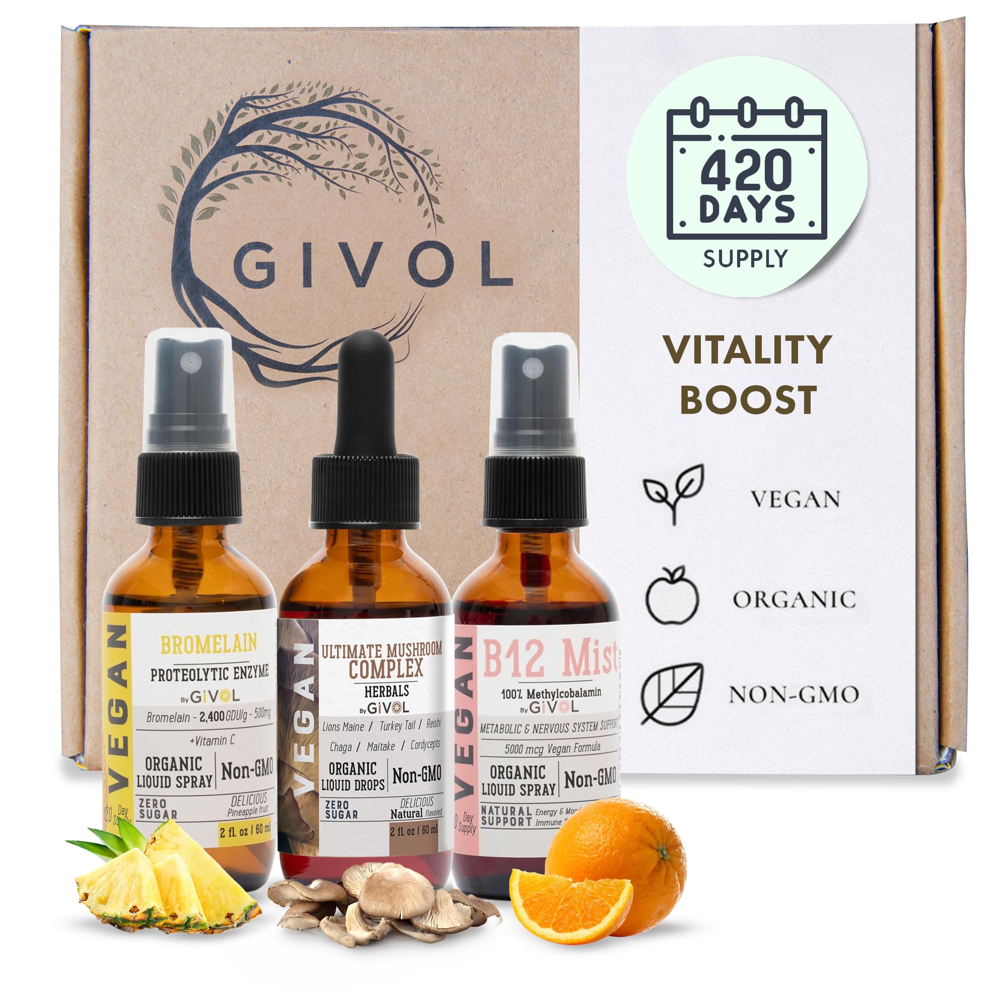 GIVOL Vitality Boost Bundle Liquid Spray bottle front label