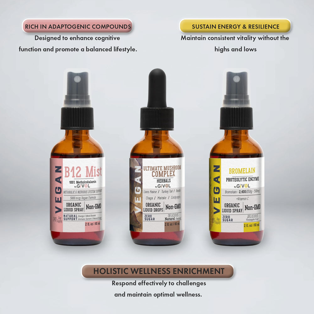 Bromelain and plant-based multivitamin ingredients illustration