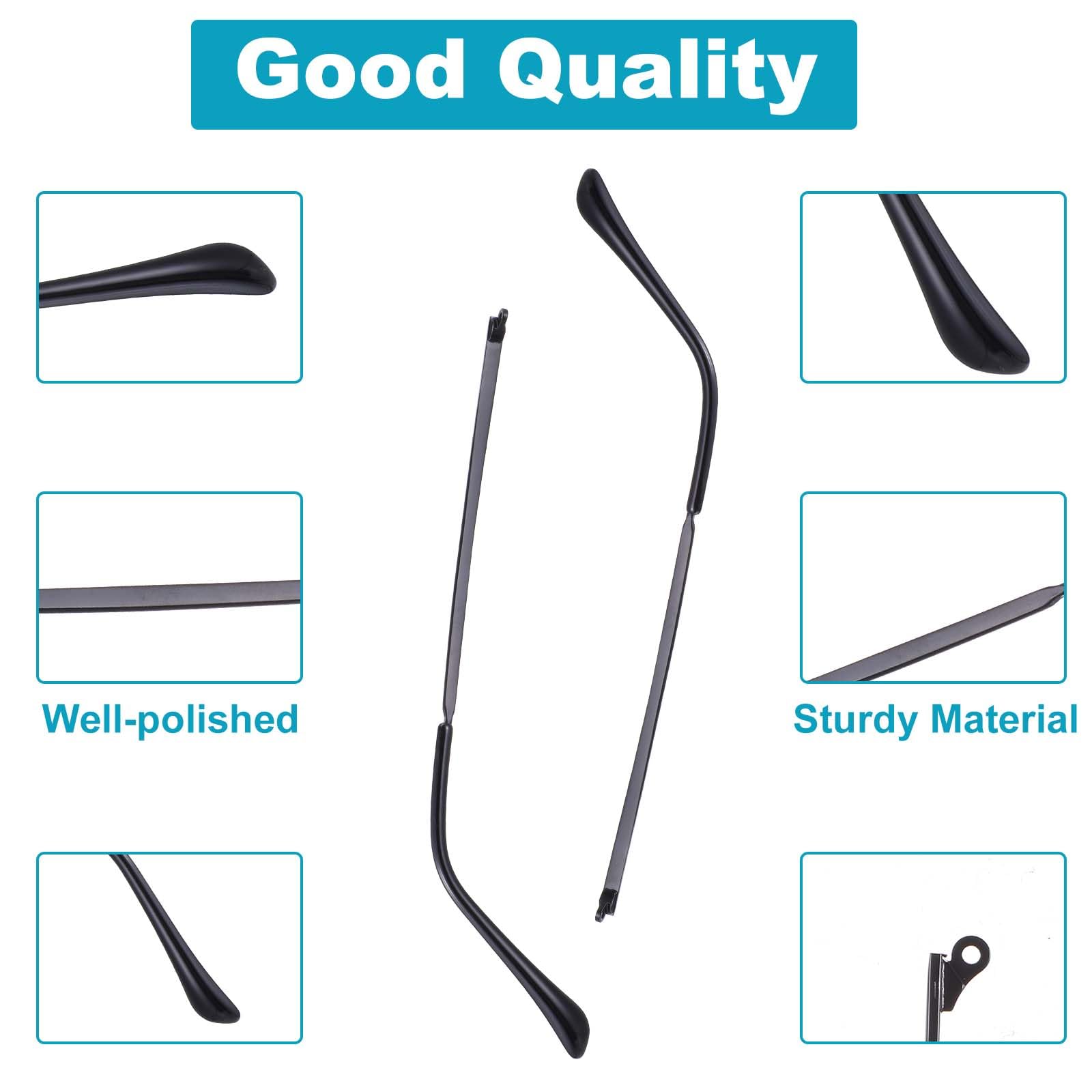 Black TR-90 glasses arms replacement set