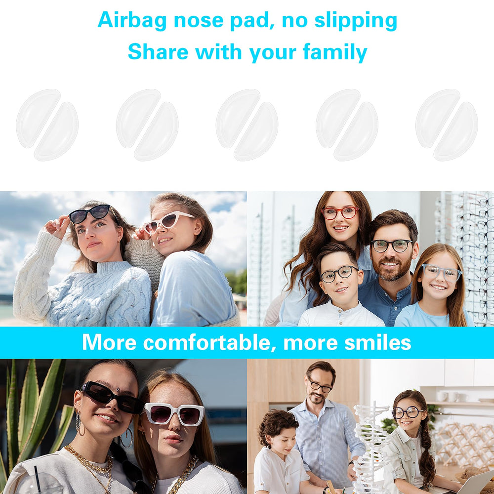 Transparent silicone nose pad on a plastic frame