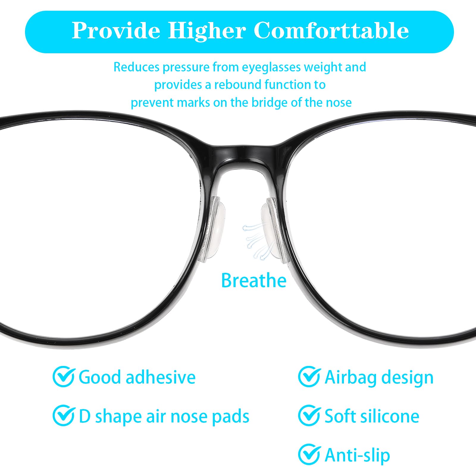 Black nose pad variant on glasses