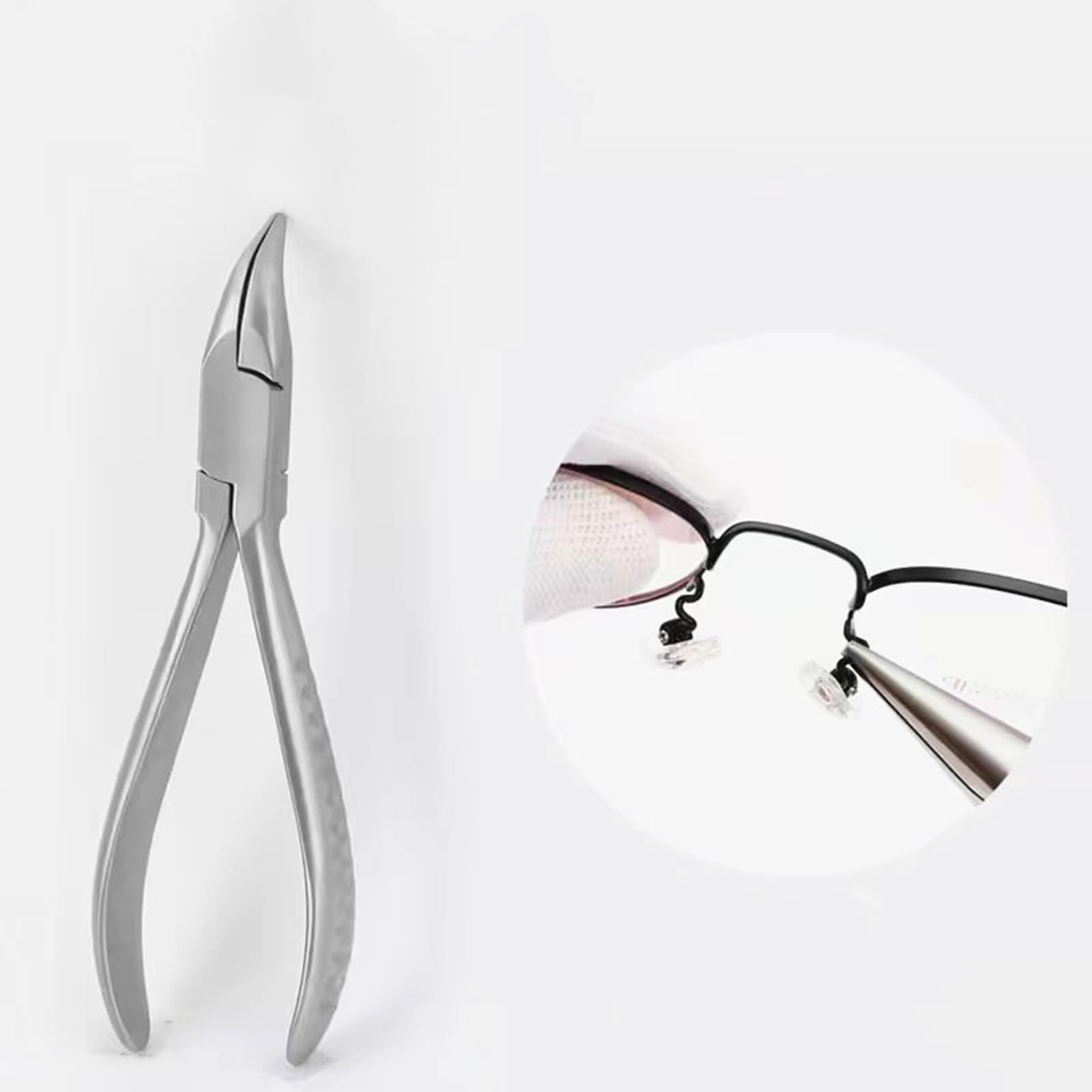 TOOL2 eyeglass repair tool in use