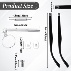 Universal glasses legs replacement with screws and nose pads