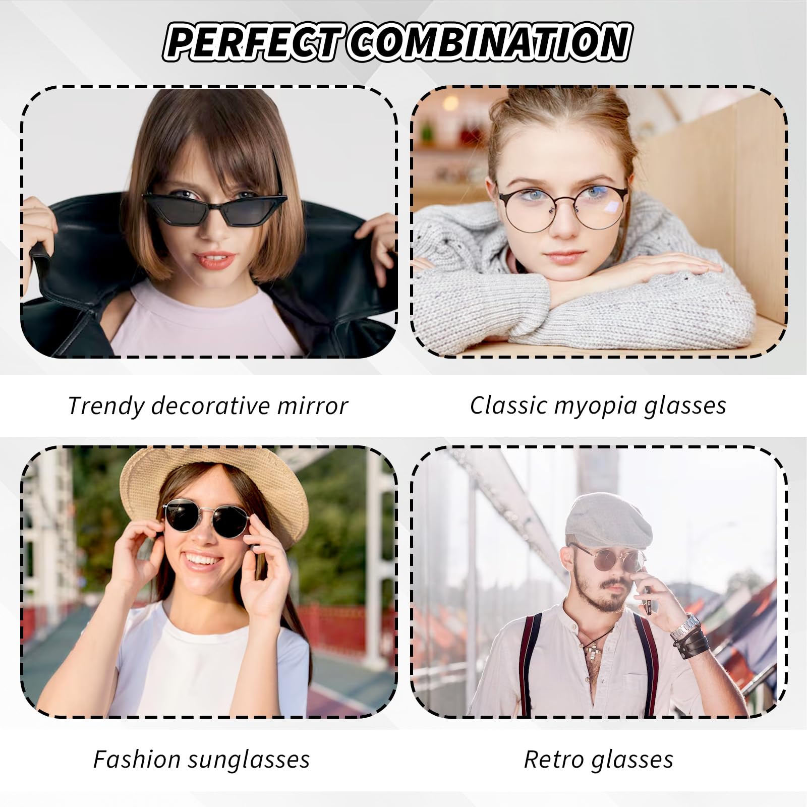 Compatible with sunglasses, reading glasses, and near-sighted glasses