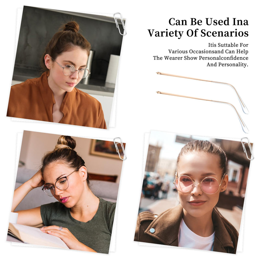 Lightweight gold metal temple replacement for glasses