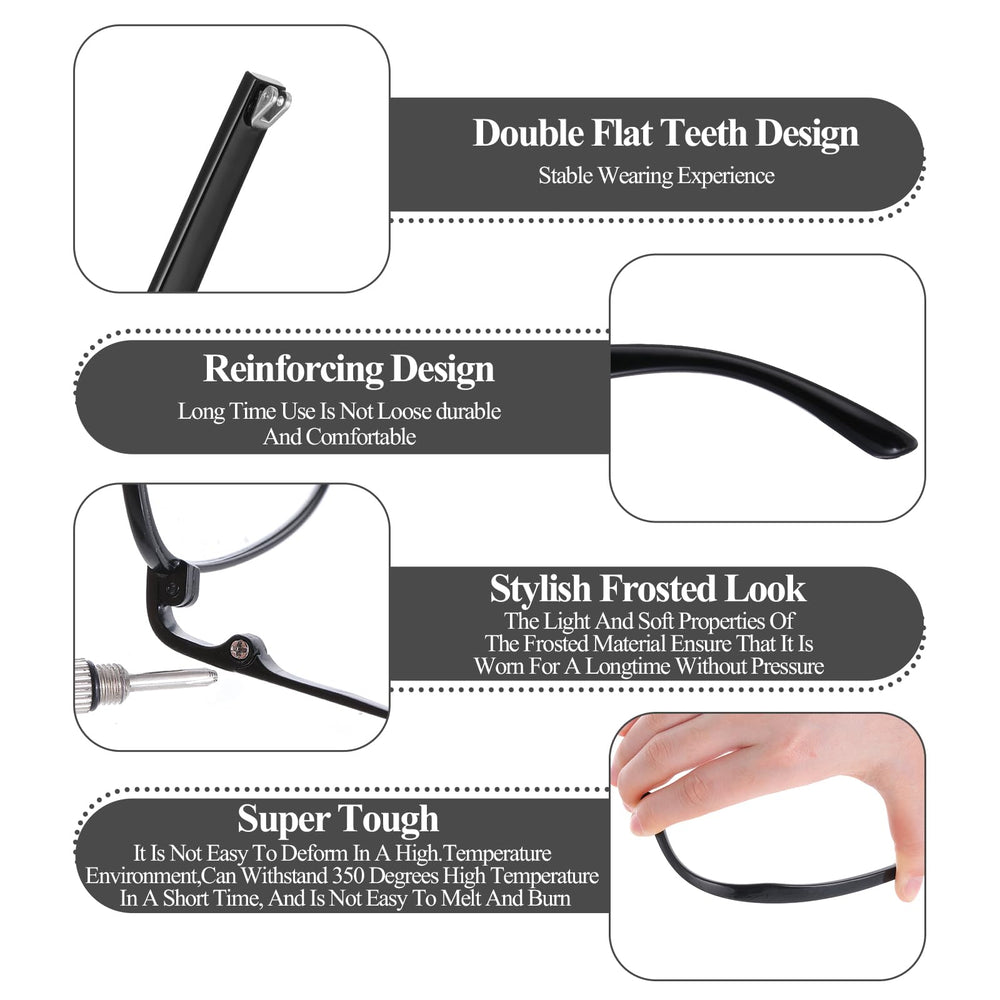 Screwdrivers, screws, washers and nose pads included with arms