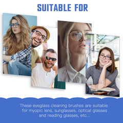 Blue tweezers-shaped glasses cleaning clip with keychain