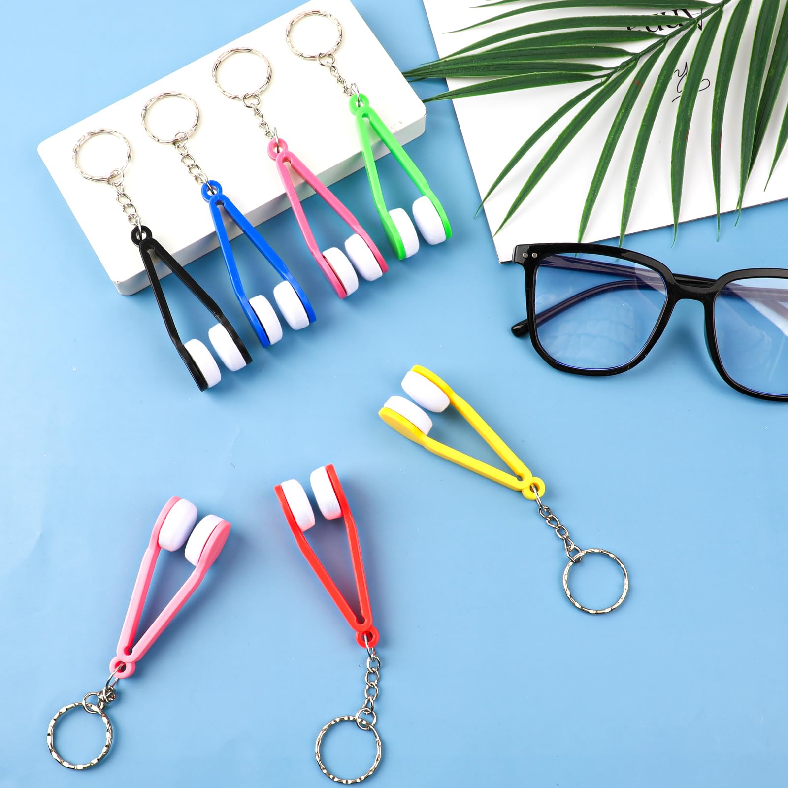 Purple mini keychain glasses lens cleaner