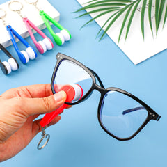 Yellow mini keychain glasses lens cleaner