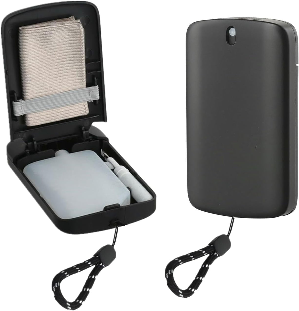 Portable glasses cleaner kit with spray bottle and microfiber cloth