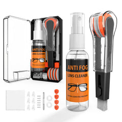 Portable glasses cleaner tool with double-side microfiber cloths